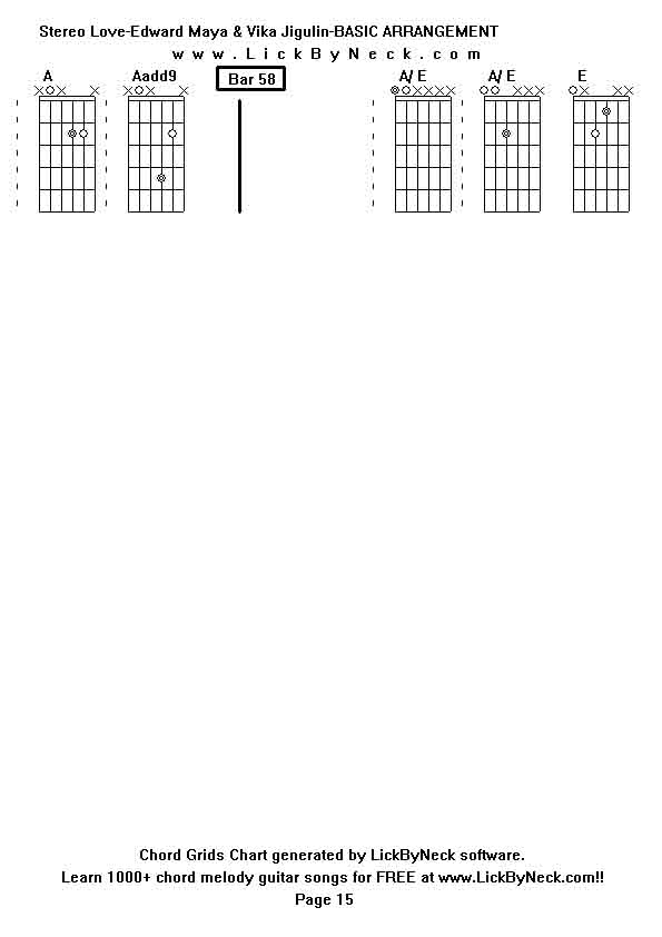 Chord Grids Chart of chord melody fingerstyle guitar song-Stereo Love-Edward Maya & Vika Jigulin-BASIC ARRANGEMENT,generated by LickByNeck software.